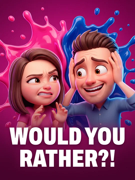 Would You Rather …?! game card in Splash It