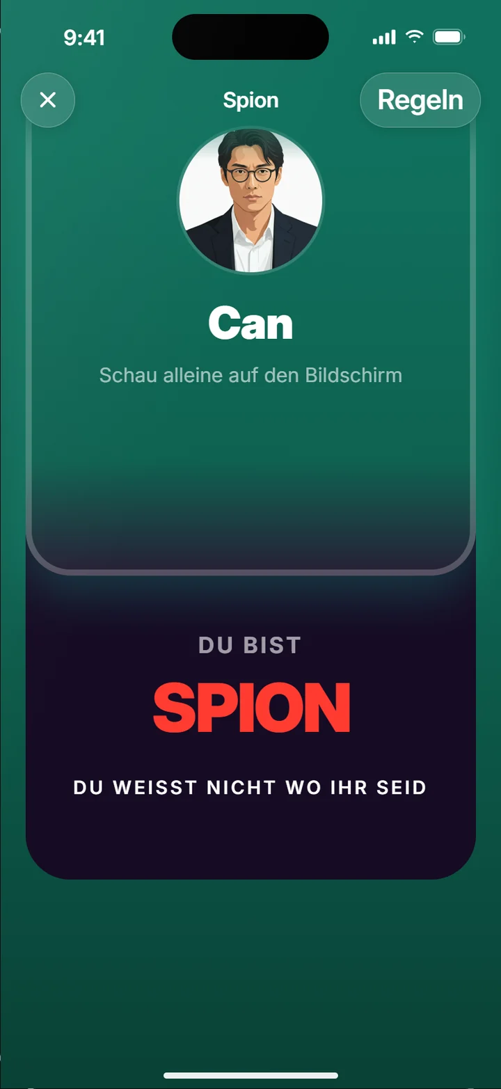 Spion: Ansicht aus der App