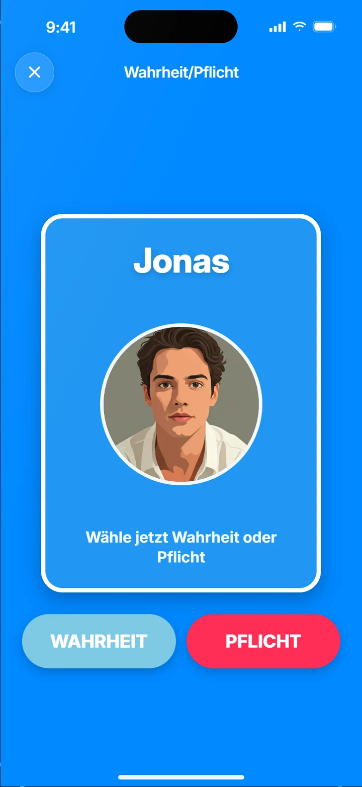 Wahrheit oder Pflicht: Ansicht aus der App