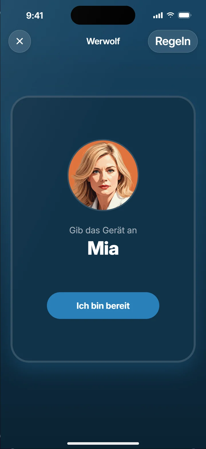 Splash It: App-Ansicht für das Weitergeben des iPhones