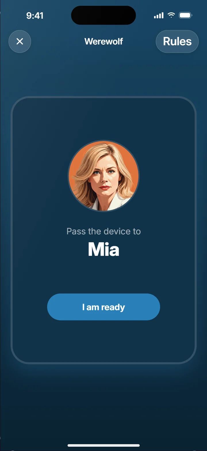Splash It: app view for passing the iPhone